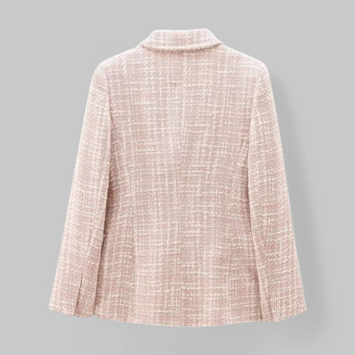 Stilla | Klassisk Dobbeltbrystet Pink Tweed Blazer