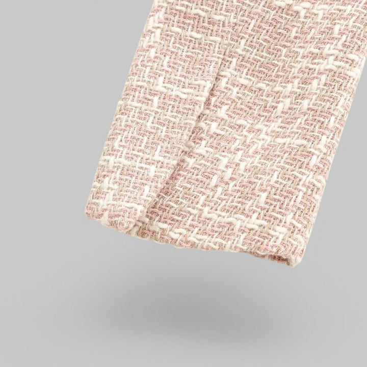 Stilla | Klassisk Dobbeltbrystet Pink Tweed Blazer