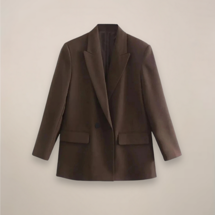 Stilla | Oversized Dobbeltbreasted Blazer Frakke – Lang Smart Jakke til Efterår/Vinter