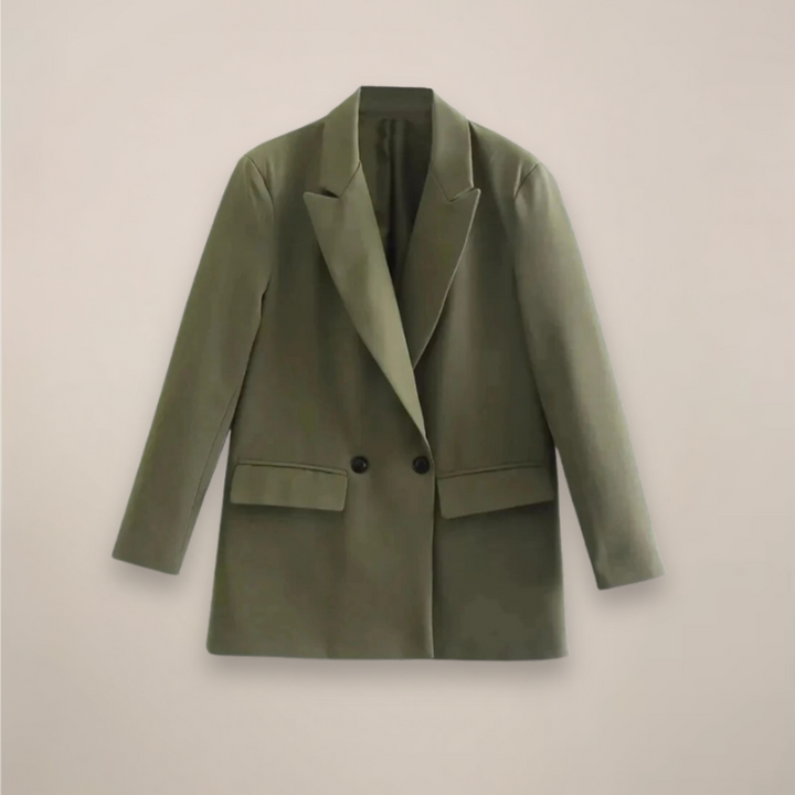 Stilla | Oversized Dobbeltbreasted Blazer Frakke – Lang Smart Jakke til Efterår/Vinter