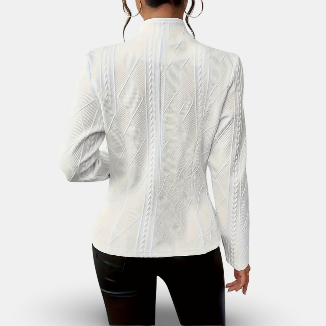 Stilla | Struktureret Blazer – Taljeret Pasform med Geometriske Detaljer
