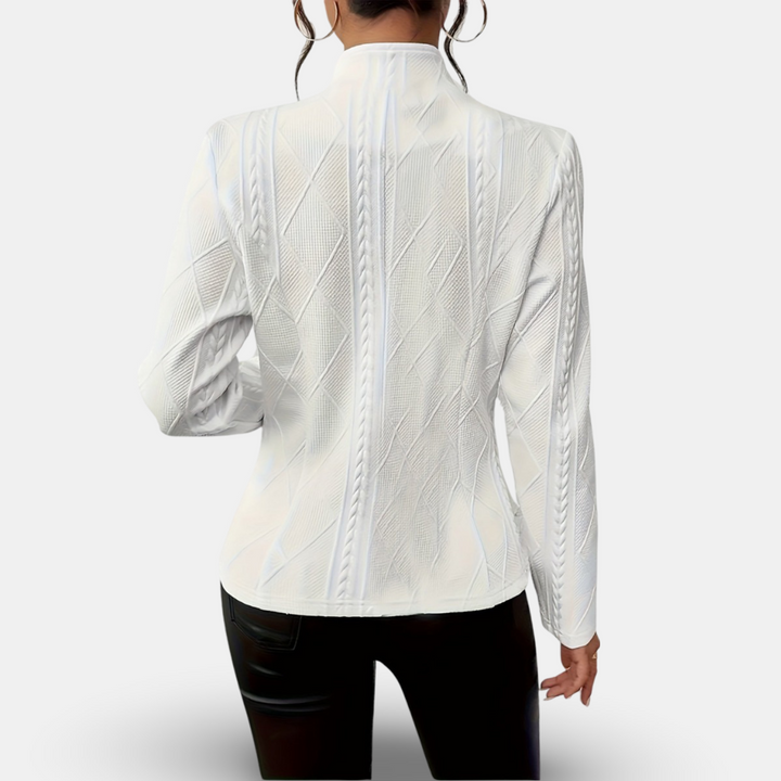 Stilla | Struktureret Blazer – Taljeret Pasform med Geometriske Detaljer
