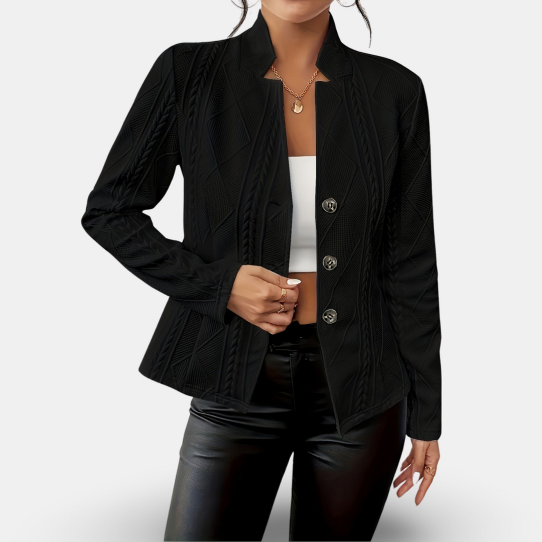 Stilla | Struktureret Blazer – Taljeret Pasform med Geometriske Detaljer