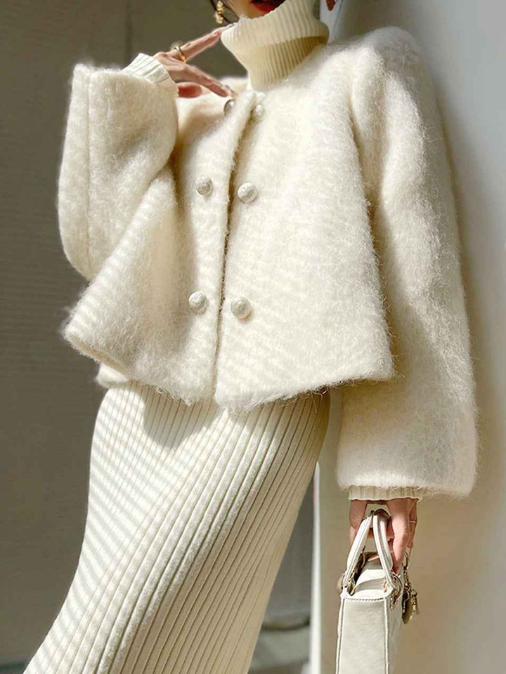 Stilla | Frakke Dame - Elegant Kort Knap-Front-Design til Varme