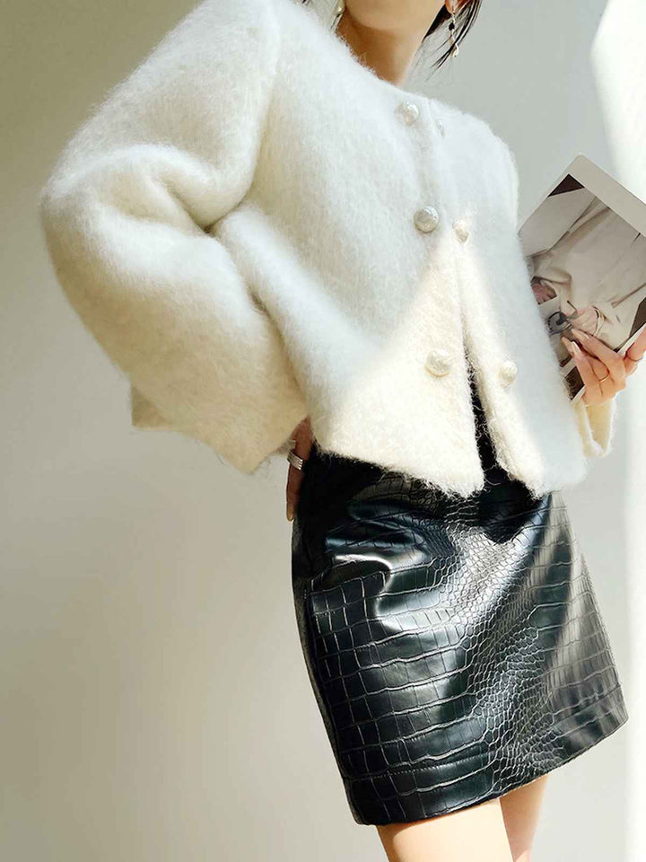 Stilla | Frakke Dame - Elegant Kort Knap-Front-Design til Varme