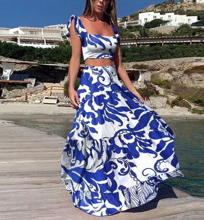 Stilla | Elegant To-delt Sommer Sæt Med Boho Print