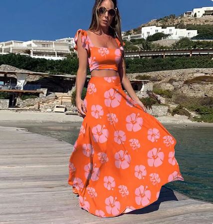 Stilla | Elegant To-delt Sommer Sæt Med Boho Print