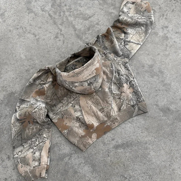 Stilla | Retro Unisex Hoodie med Camouflage-Mønster