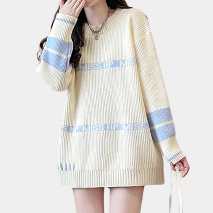 Stilla | Elegant mellemlang strikbluse til damer