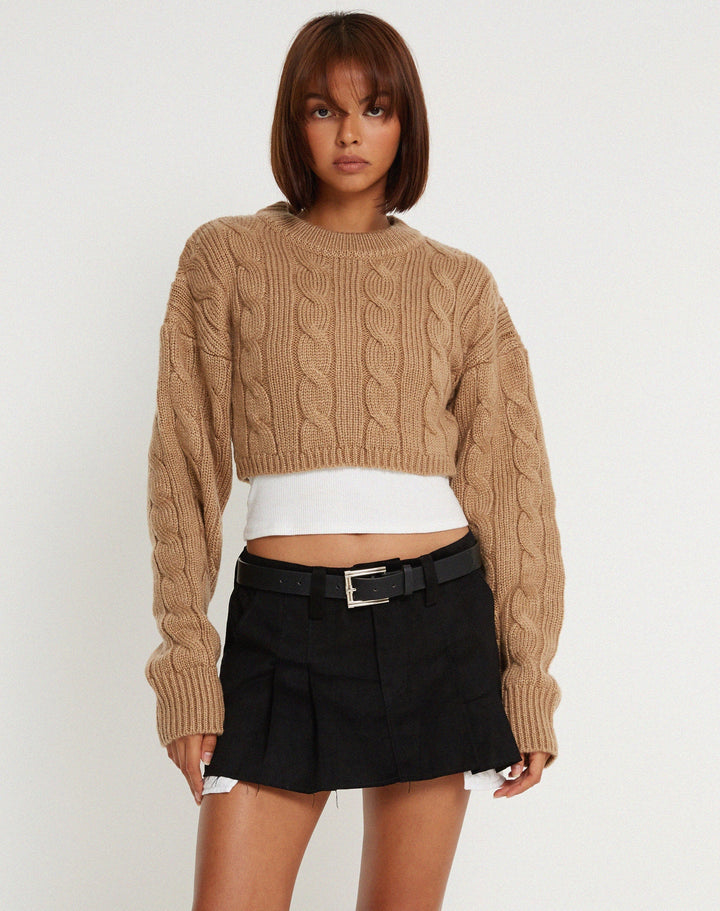 Stilla | Strikpullover Yolanda i Brun