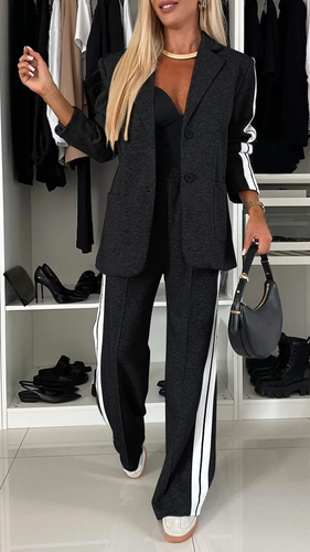 Stilla | Casual Stribet To-delt Ensemble