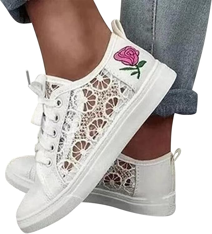 Stilla | Flade Sneakers Med Blonder