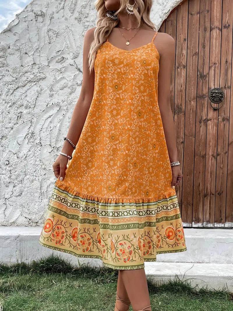 Stilla | Paisley Maxi Kjole Uden Ærmer, Med Spidsudskæring, Lavet Af Let Materiale Og En Luftig Stil