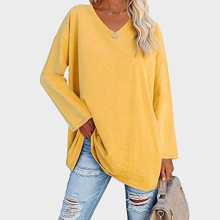 Stilla | Elegant Bluse med Lange Ærmer og V-hals