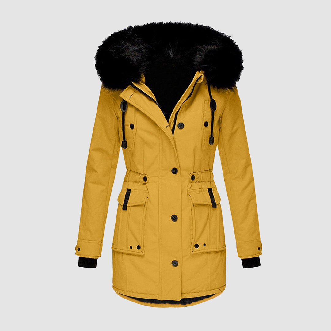 Stilla | Elegant Frakke Med Fake Fur Kant