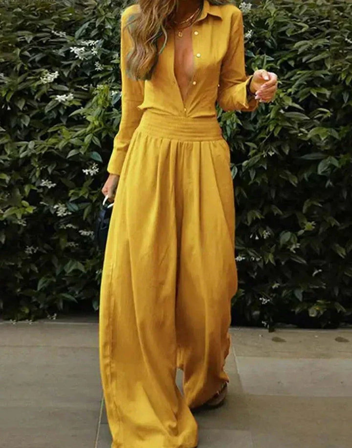 Stilla | Dame Vintage Jumpsuit Med Elastisk Talje