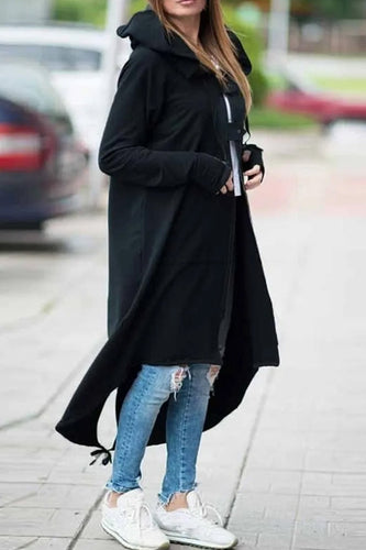 Stilla | Langærmet Sweaterjakke Med Lynlås og Kant Med Snøre