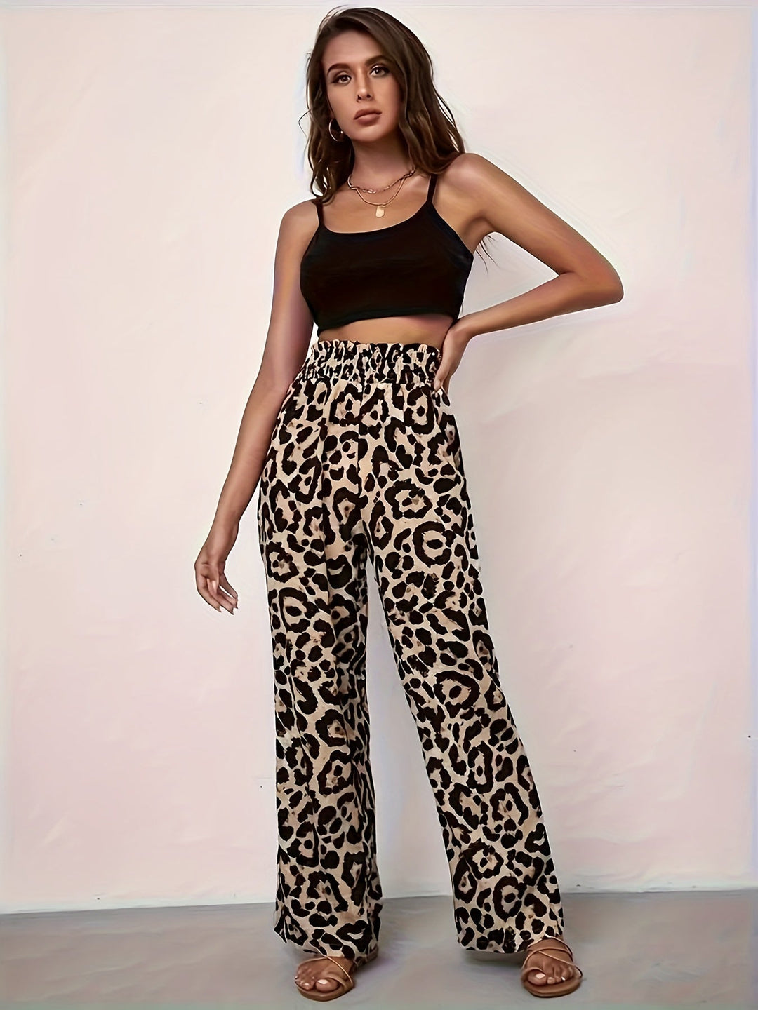 Stilla | Bukser Bred Trykt Leopard