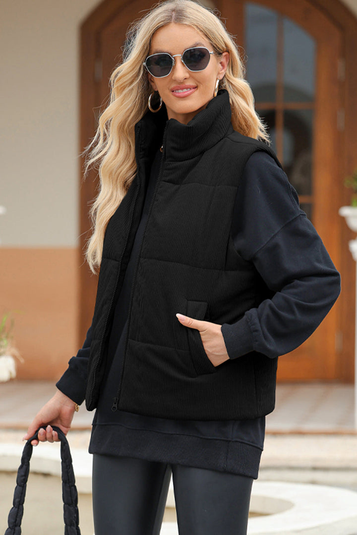 Stilla | Zip Up Turtleneck Vest Coat