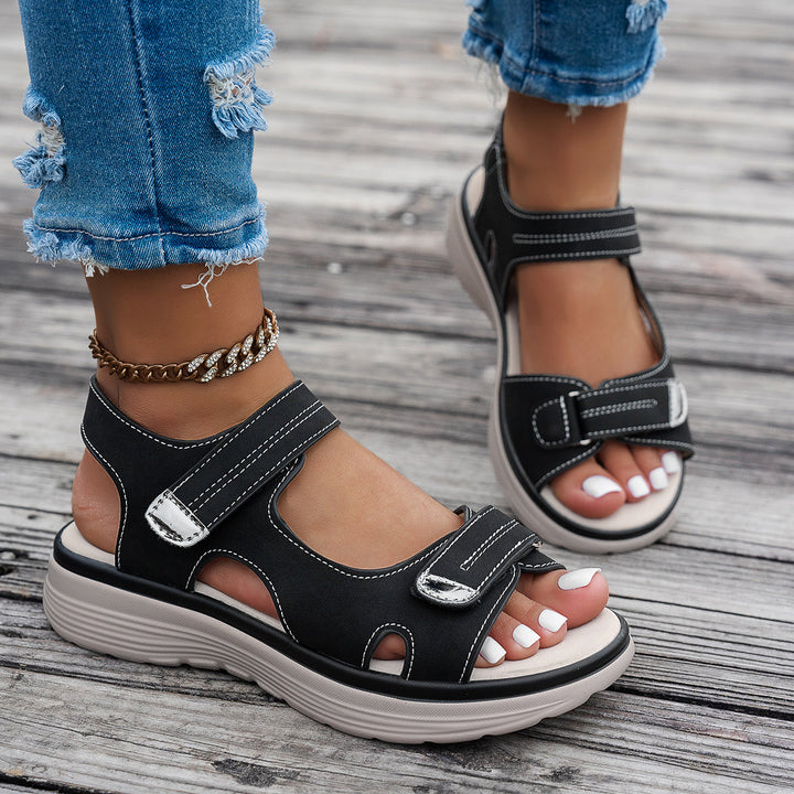 Stilla | Sandaler Med Kile Åben Tå Åndbar Justerbar Ankelrem