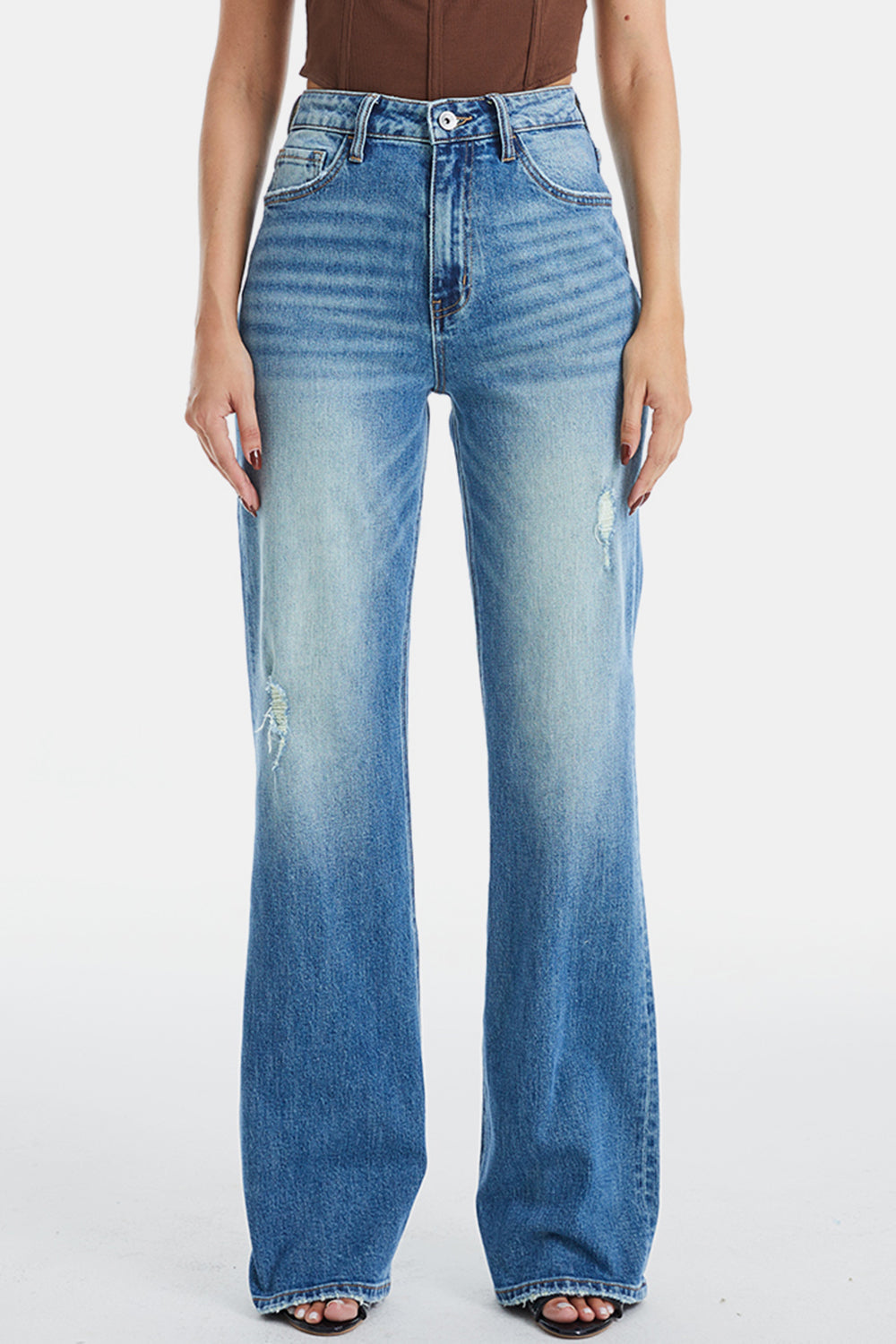 Stilla | Fuld størrelse ultra høj talje gradient bootcut jeans