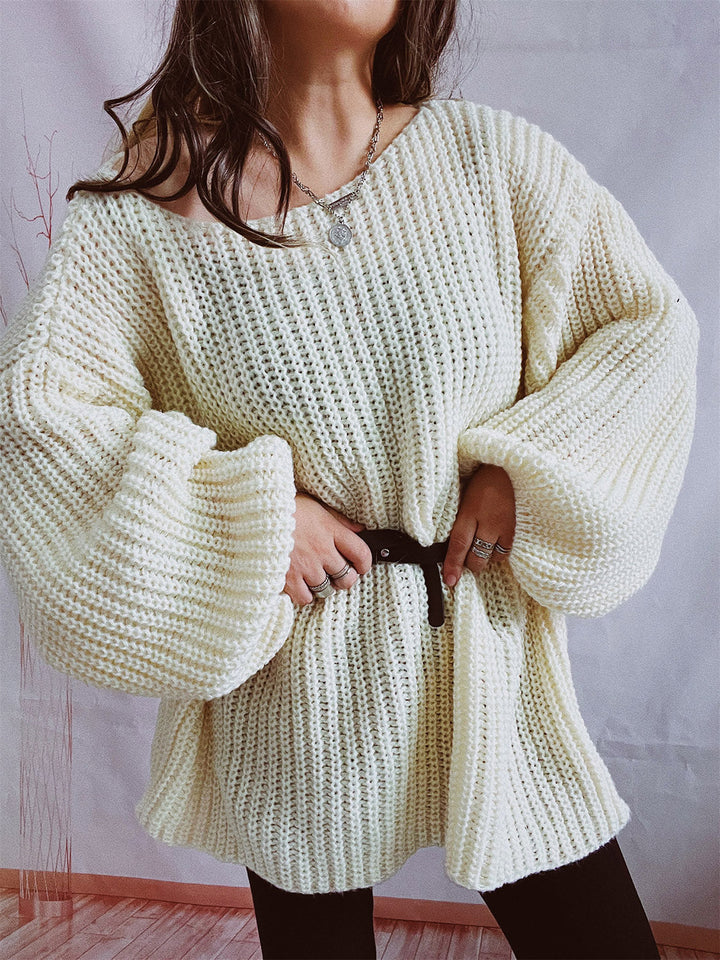 Stilla | Langærmet sweater med bådhals og bælte
