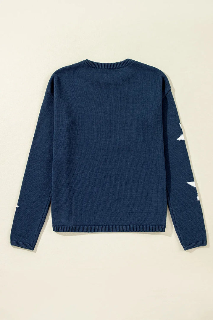 Stilla | Pullover med lange ærmer og rund stjernekrave
