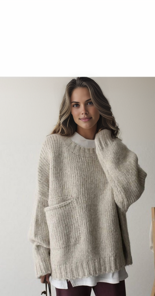 Stilla | Størrelse Strikpullover Med Lomme