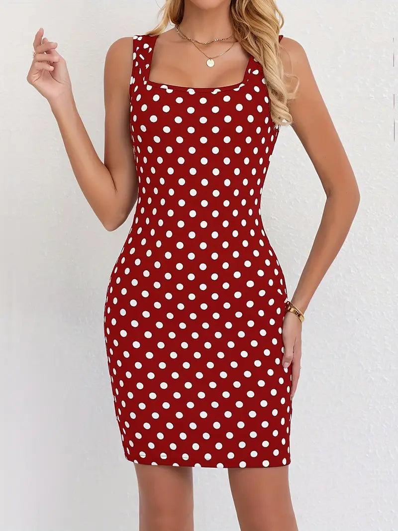 Stilla | Elegant Midi Kjole Med Prikker