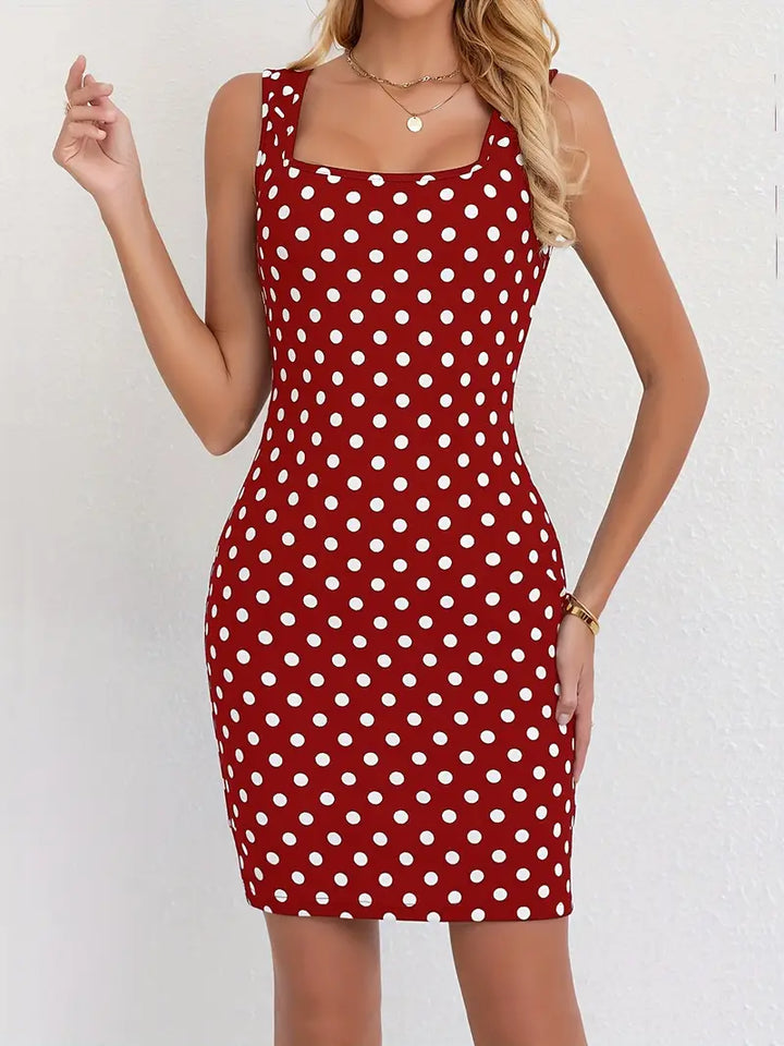 Stilla | Elegant Midi Kjole Med Prikker