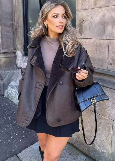 Stilla | Tykk Kunstlæderjakke Med Trendy Stil