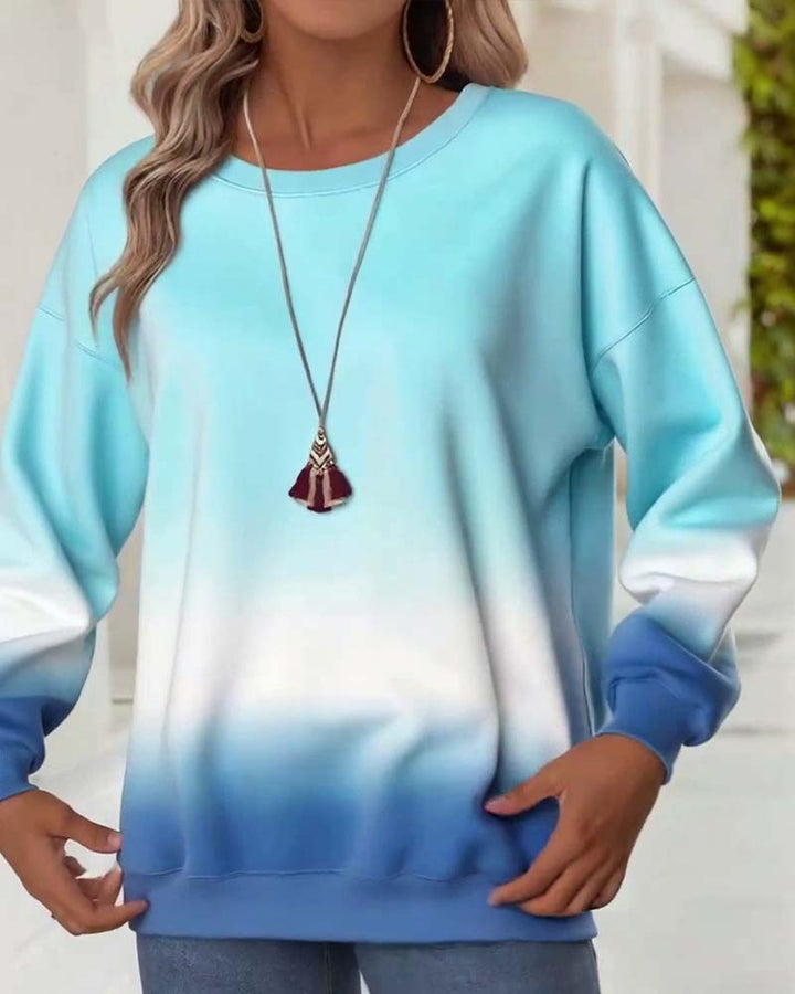 Stilla | Sweatshirt med farvegradient og rund halsudskæring