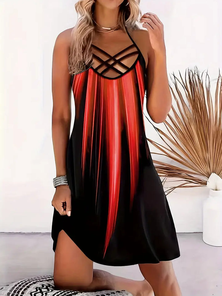 Stilla | Farverig Sommerkjole Criss Cross