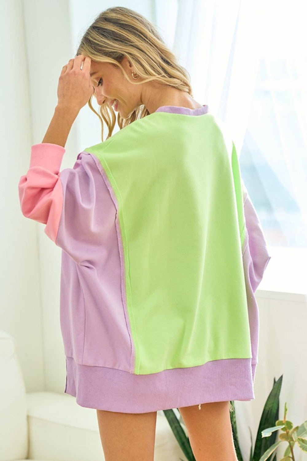Stilla | Langærmet Sweatshirt Med Slids og Farveblokke Første Kærlighed