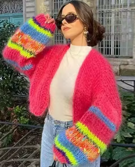 Stilla | Elegant Dame Cardigan Med Striber