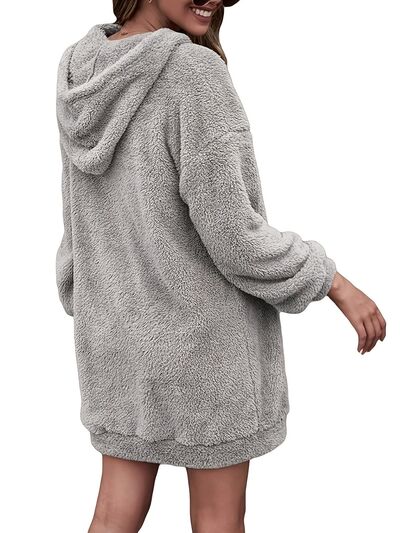 Stilla | Oversize Sweatshirt Med Halv Lynlås Og Faldende Skuldre