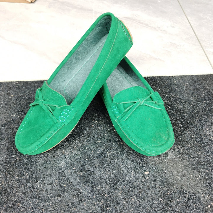 Stilla | Retro Loafers Med Sløjfe, Slip on Sko Med Rund Tå
