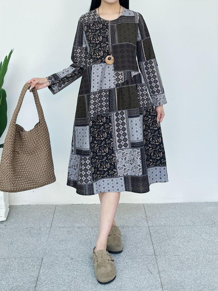 Stilla | Elegant Linned Kjole Med Blomsterprint