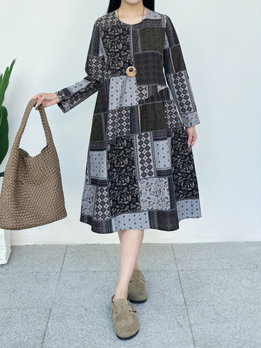 Stilla | Elegant Linned Kjole Med Blomsterprint