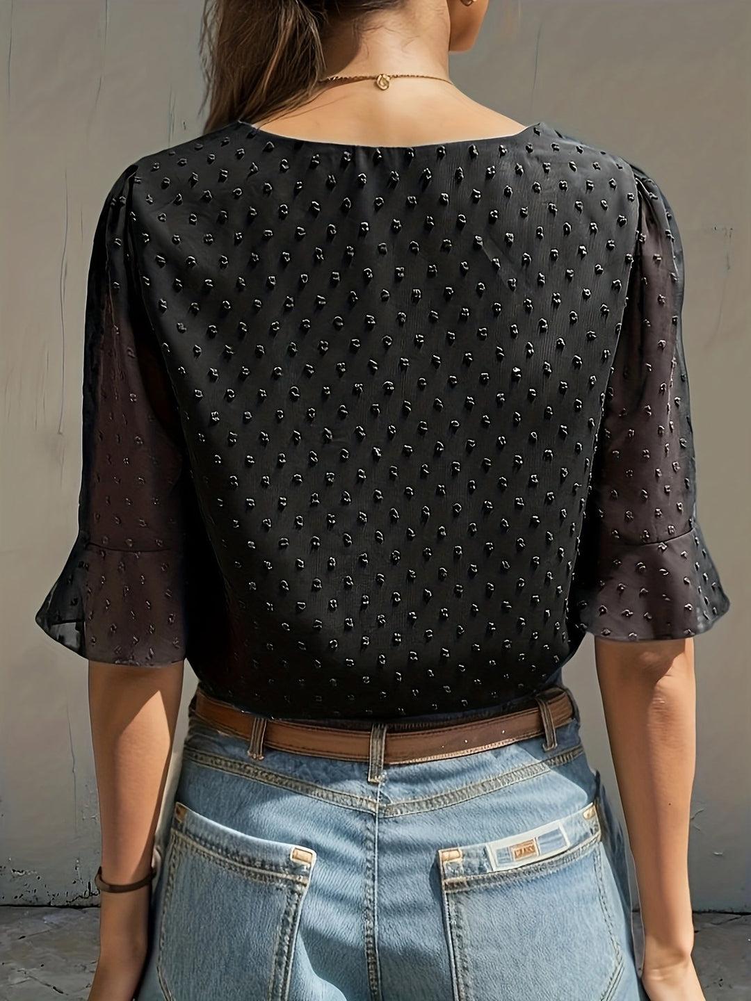 Stilla | Løs Chiffonbluse Med Lange Ærmer