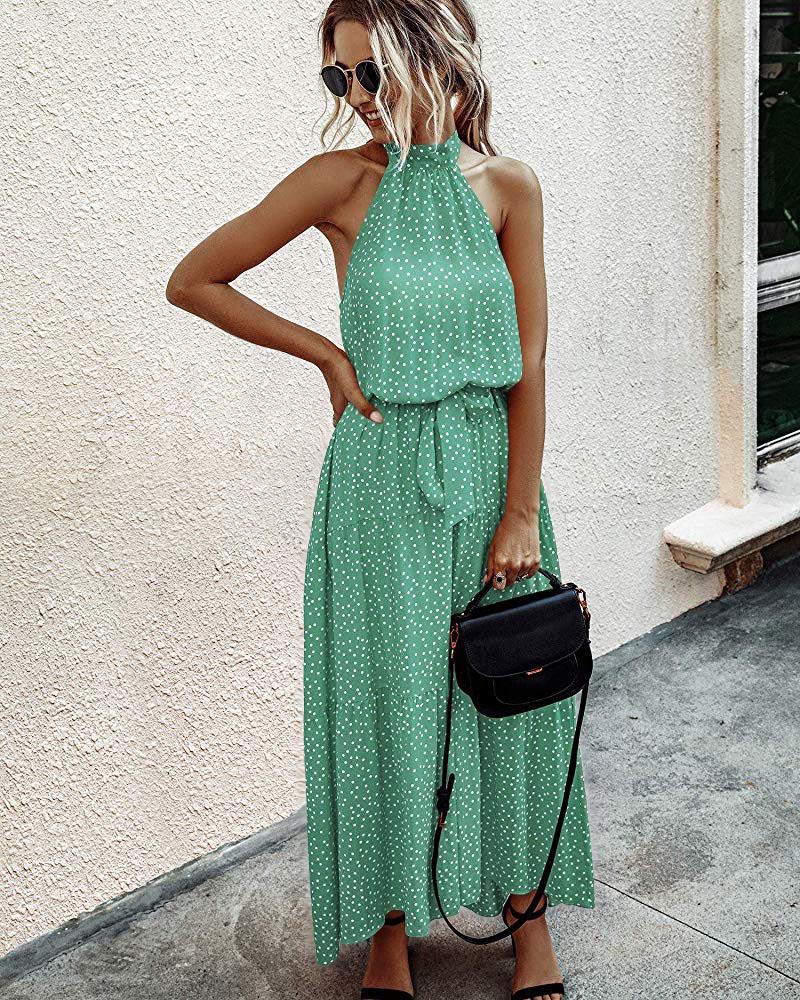 Stilla | Halter Neck Rygfri Maxi Kjole