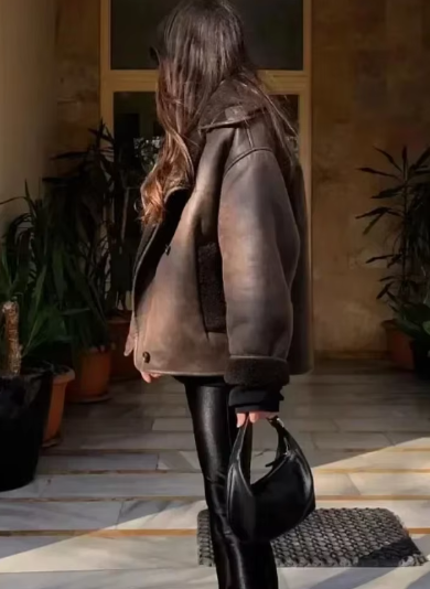 Stilla | Tykk Kunstlæderjakke Med Trendy Stil