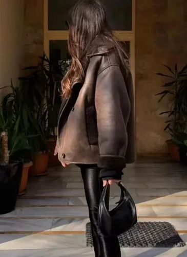 Stilla | Tykk Kunstlæderjakke Med Trendy Stil