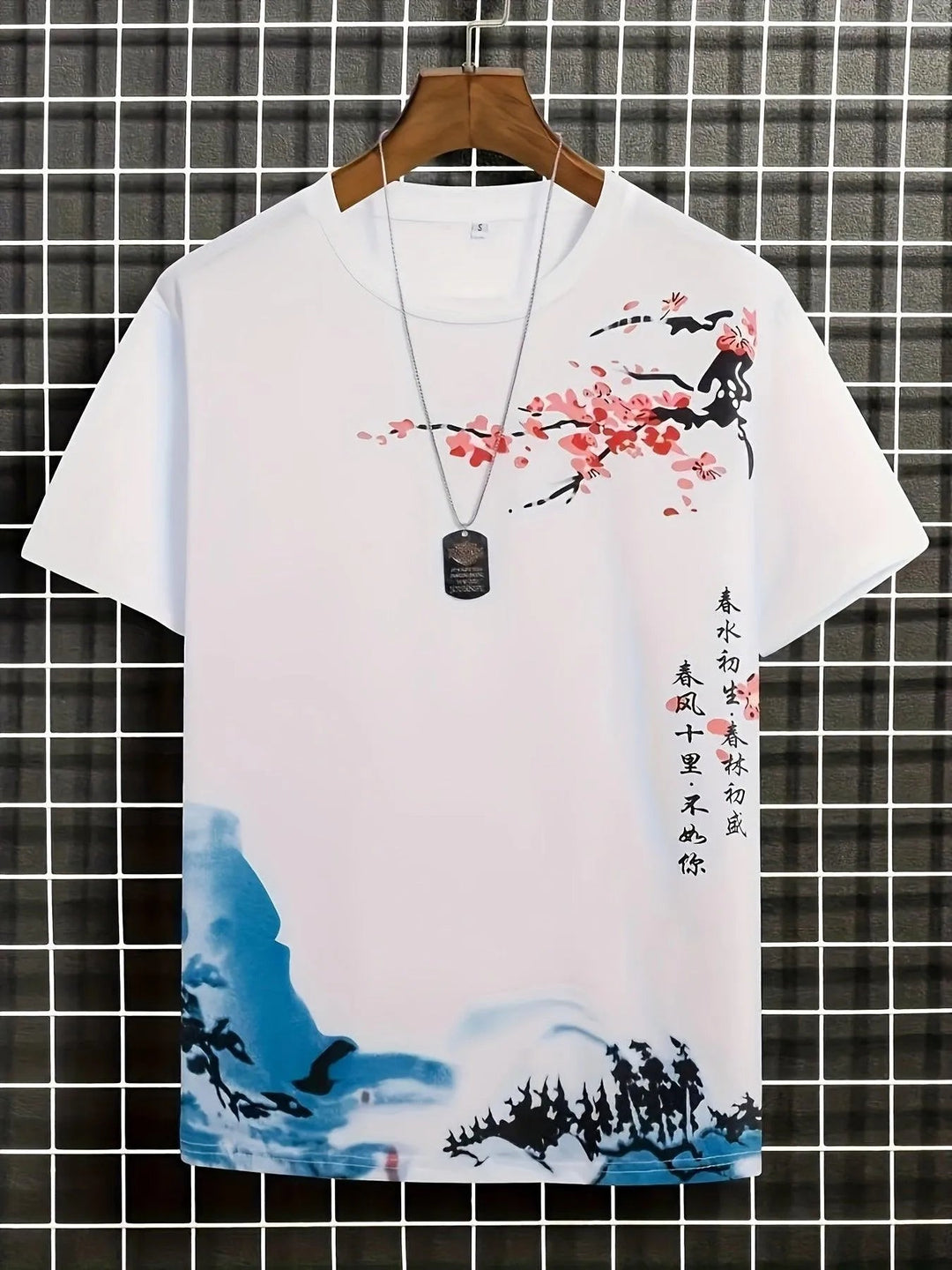 Skovae | Herre T-Shirt Blomster og Bølge Design