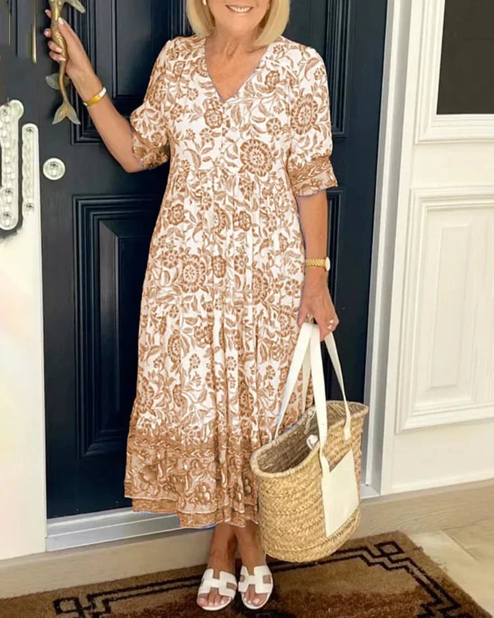 Stilla | Boho Kjole Med V-udskæring