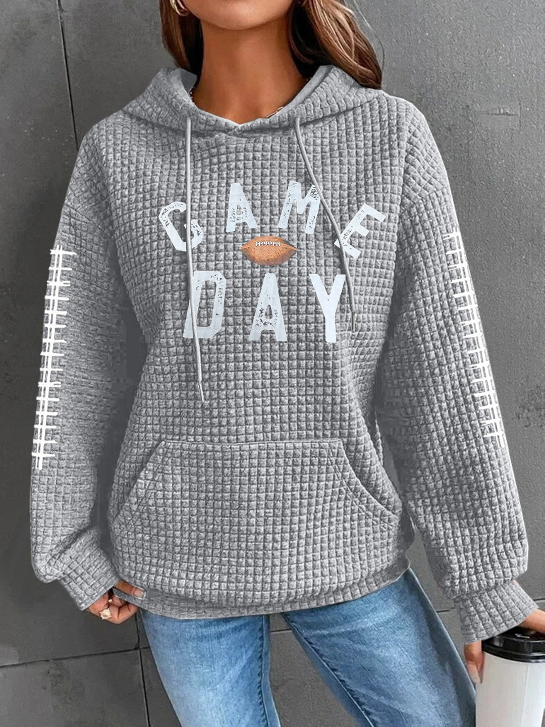 Stilla | Sweatshirt med hætte og snor og lange ærmer