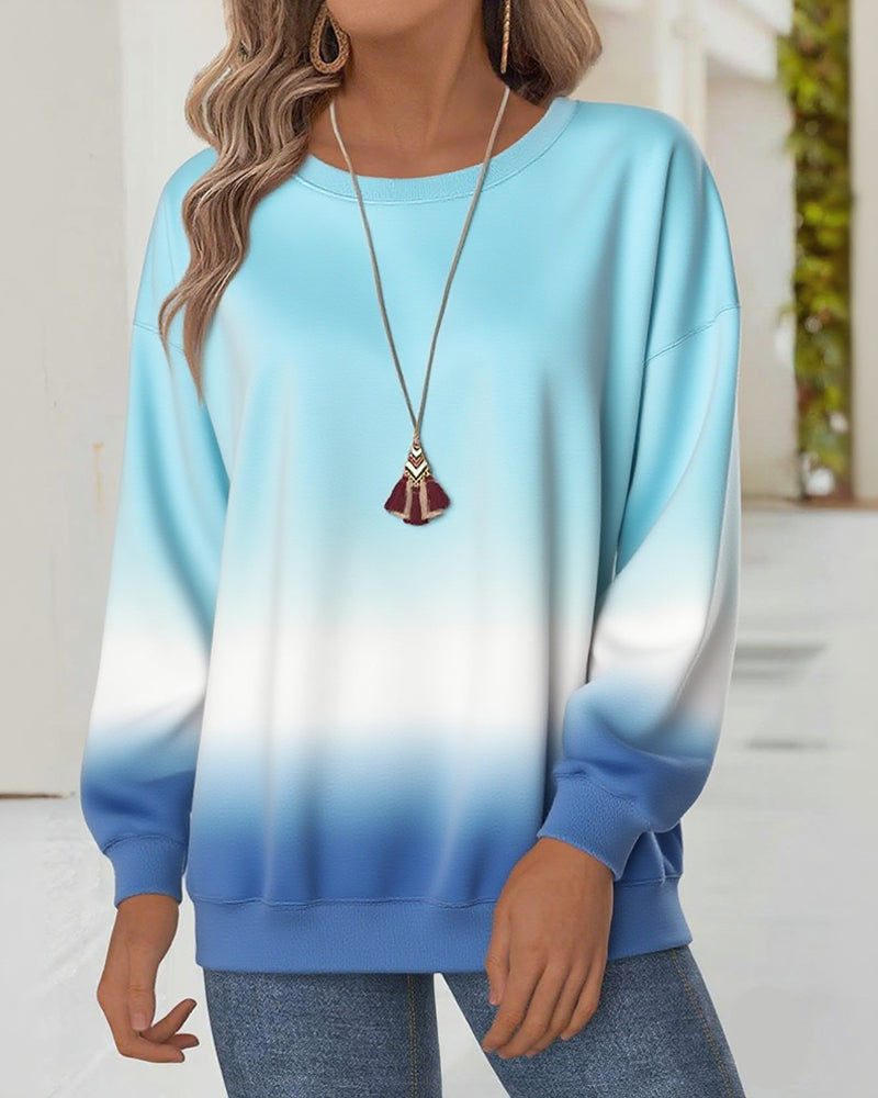 Stilla | Sweatshirt med farvegradient og rund halsudskæring
