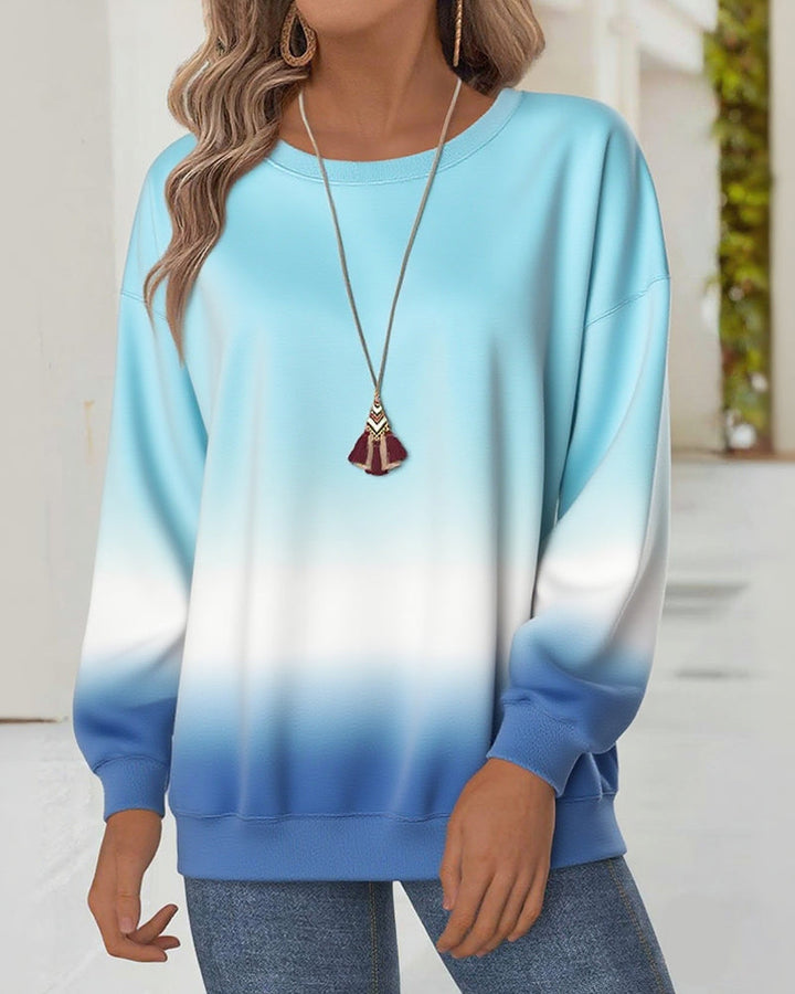 Stilla | Sweatshirt med farvegradient og rund halsudskæring