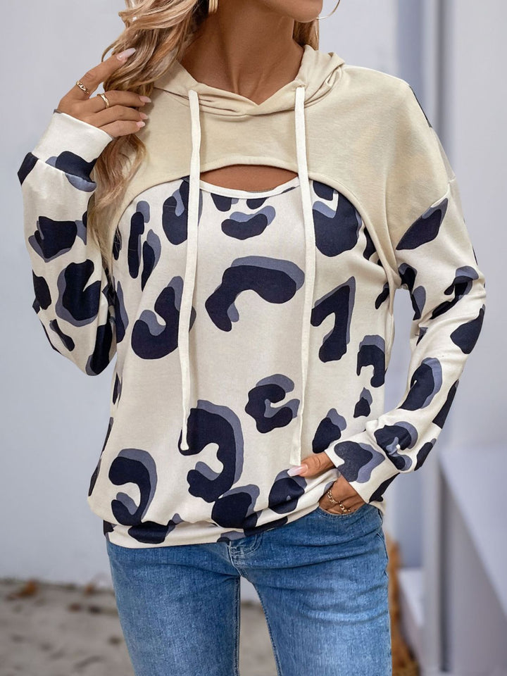 Stilla | Perfee Sweatjakke Med Hætte, Snøre og Påsyet Kunstpels
