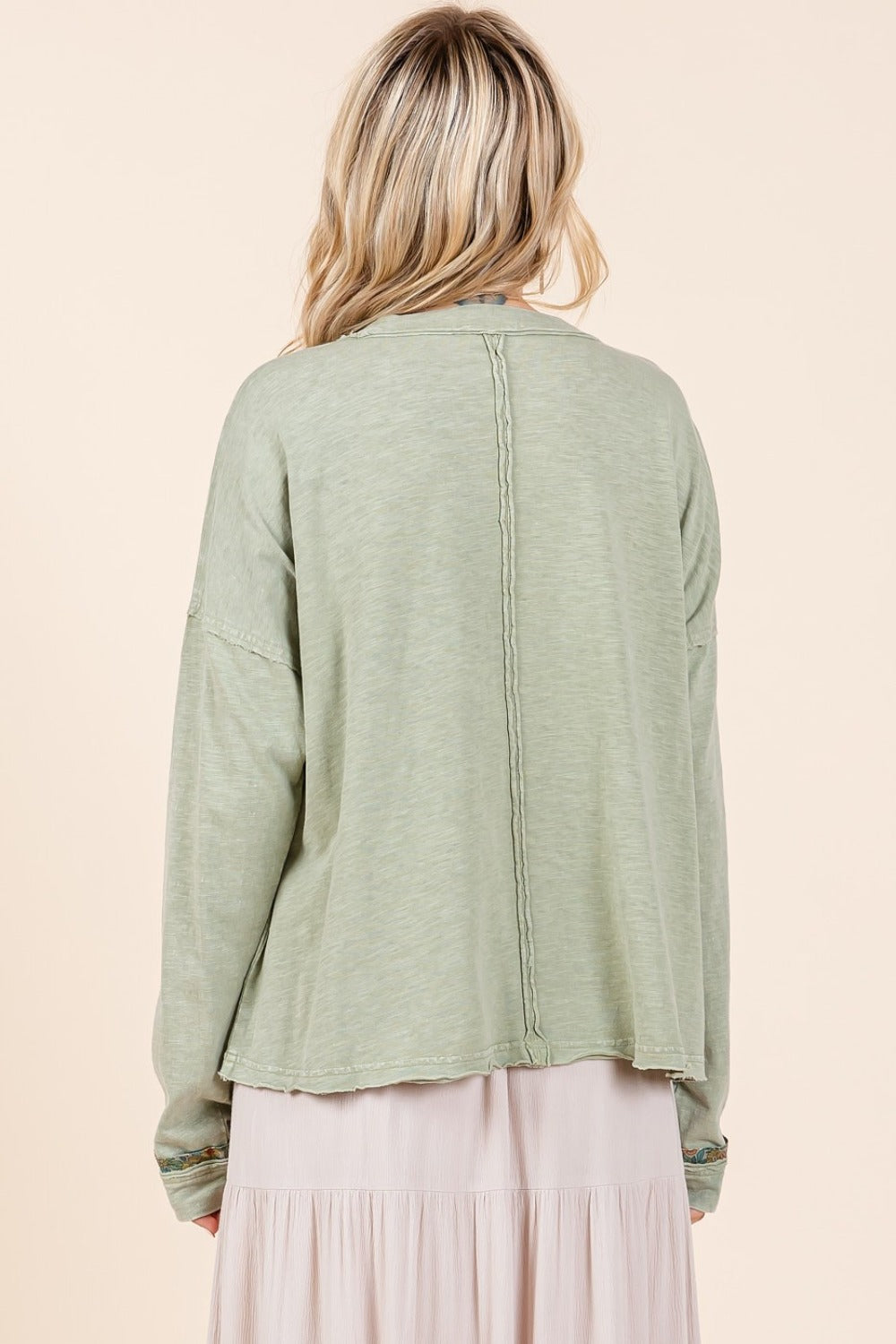 Stilla | T-shirt Med Lange Ærmer Mittoshop Mineralvask Stjerne Patch